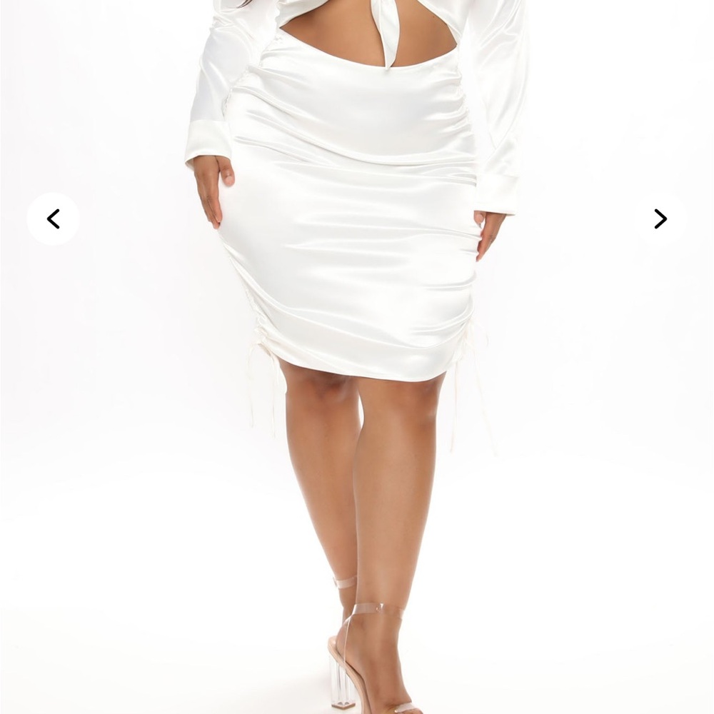 Elegant White Satin Dress